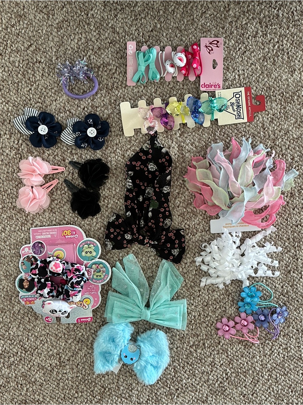 Claire's Pink, Blue, Mint & Black Girls Hair Accessory Set